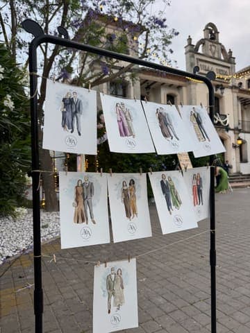 Colección de retratos de una boda