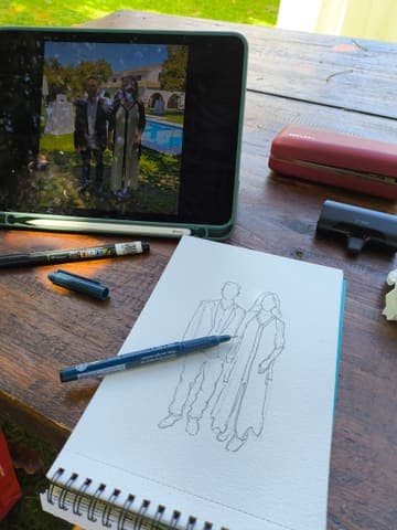 Boceto en directo a acuarela